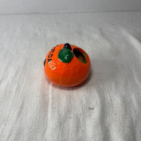 Vintage Anthropomorphic Florida Souvenir Happy Orange Toothpick Holder - Picture 4 of 6